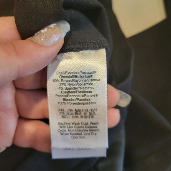 DKNY Black Leggings With Faux Leather Details Size Small - Picture 8 of 9